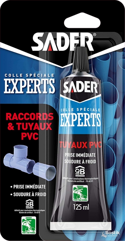 Colle expert pour tuyau et PVC - 125 ml - SADER