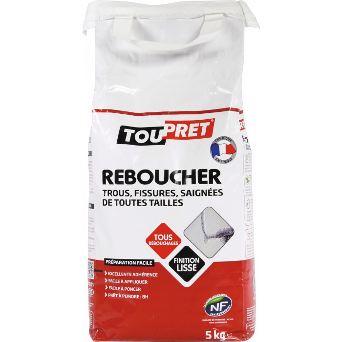 Enduit de rebouchage poudre blanc Toupret 5kg