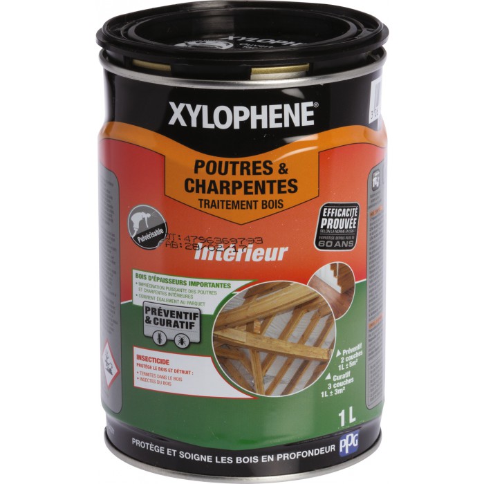 Traitement Poutres et charpentes - Préventif et curatif - 1 L - XYLOPHENE