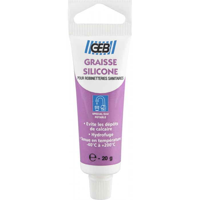 Graisse silicone - Lubrifiant robinetterie - Tube de 20 grs - GEB