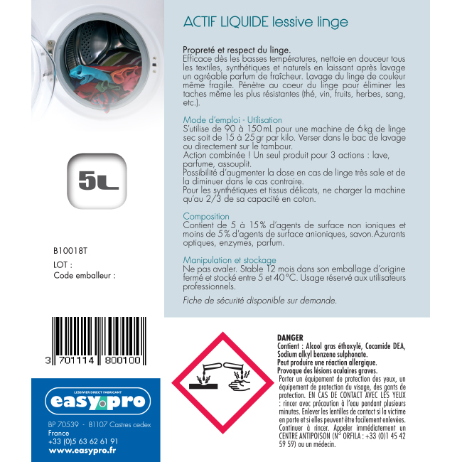 Lessive liquide Actif 20 L - Thouy