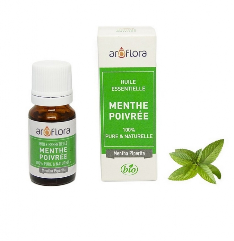 Menthe poivrée Bio, huile essentielle 100% pure et naturelle