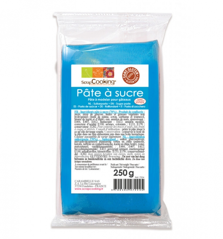 Pâte à sucre - Bleu - 250 Grs - SCRAPCOOKING Articles-Quincaillerie