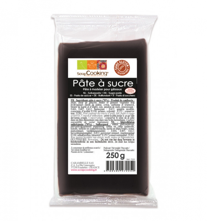 Pâte à sucre - Noir - 250 Grs - SCRAPCOOKING Articles-Quincaillerie