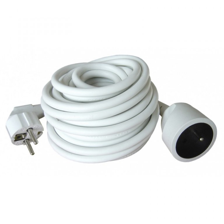 Rallonge prolongateur électrique blanc 2 mètres 6A 2x0.75mm² L'EBENOID