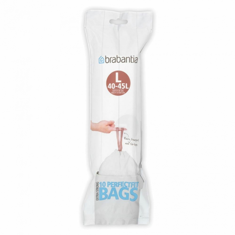 Handy Bag 1 Rouleau de 15 Sacs Poubelle 10 L, Pour Salle de Bains, Poignées  Coulissantes, Ultra Résistant, Anti-Fuites, 45 x 45 cm, Blanc
