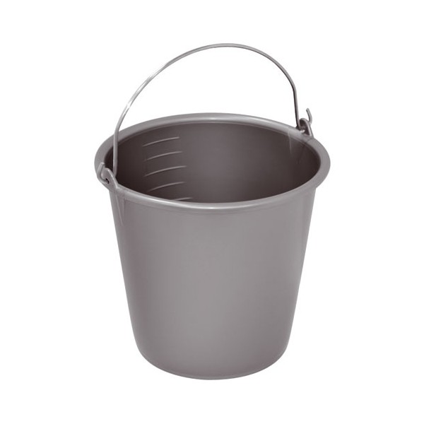 Seau ménager en plastique avec anse - 5 L - Gris - ALUMINIUM & PLASTIQUE