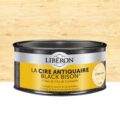 Cire d'antiquaire en pâte - Black Bison - Chêne clair - 500 ml - LIBERON