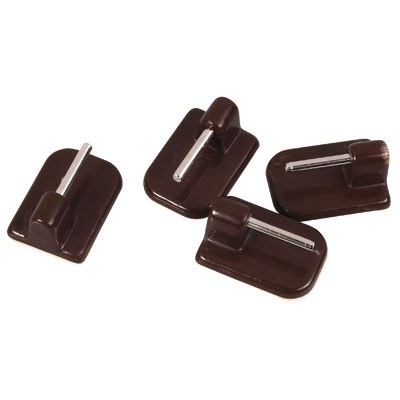 Support adhésif en plastique marron - Lot de 4