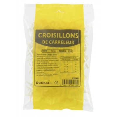 Sachet de 250 croisillons de carreleur - 4 mm - OUTIBAT