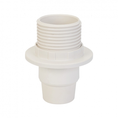 Douille filetée E14 avec chemise filetée - 10 mm - Blanc - DHOME