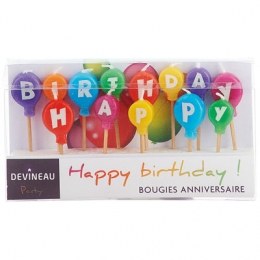 Bougies d'anniversaire - Lettres pour HAPPY BIRTHDAY - DEVINEAU