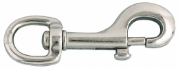 Mousqueton en acier nickelé - A touret - 10 x 63 mm