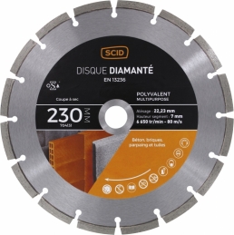 Disque diamentée polyvalent - Coupe à sec - 230 mm - SCID