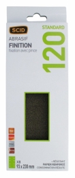 Patin abrasif avec fixation pince 93 x 230 mm - 8 trous - Grain 120 - SCID
