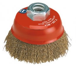 Brosse conique - Coupe acier laitonné ondulé - Ø 65 mm - SCID