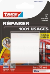 Ruban adhésif réparation - 1001 usages - 5 M x 50 mm - Blanc - TESA