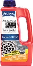 Déboucheur gel express 5mn cuisine salle de bain 1L