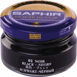 Cire pour cuir - Nourrit et hydrate - 50 ml - Noir - Surfine Saphir - AVEL