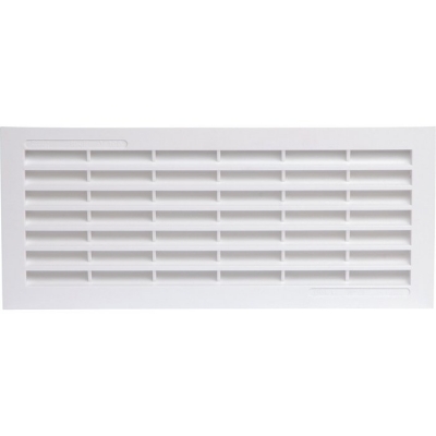 Grille d'aération horizontale avec moustiquaire - 338 x 132 mm - Blanc - GIRPI