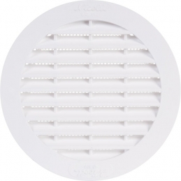 Grille d'aération ronde avec moustiquaire - 174 mm - Blanc - GIRPI