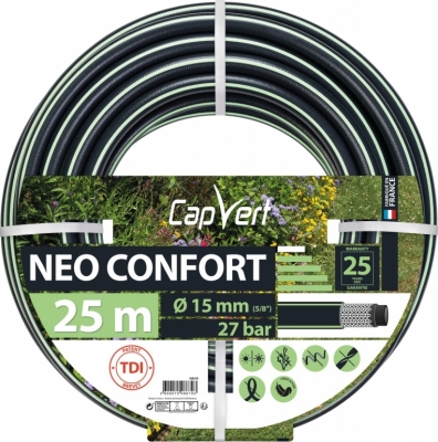 Tuyau d'arrosage Neo confort - 5 couches - 15 x 25 M - CAP VERT