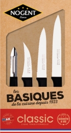 Coffret Classic polypro de 3 couteaux + 1 éplucheur - Les Basiques - NOGENT