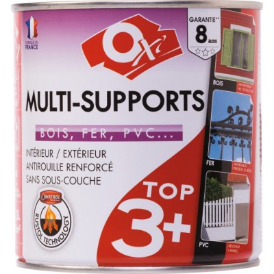 Peinture satinée multi-supports TOP3 - 0.5 L - Gris anthracite - OXI