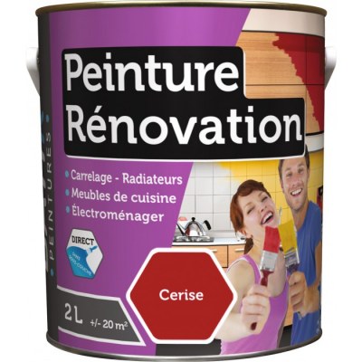 Peinture multi-surfaces - Rénovation - 2 L - Cerise - BATIR