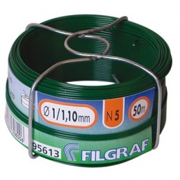 Fil d'attache Filgraf - Plastifié vert - 50 m - Ø 1.10 mm