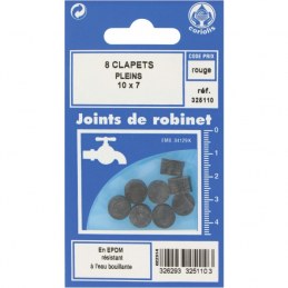 Joint Clapet plein Robinet - 10 x 7 mm - Lot de 8 - GRIPP