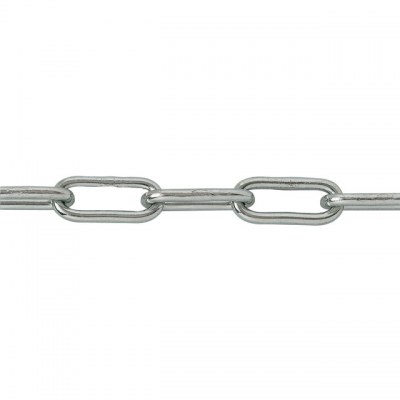 Bobine chaîne soudée droite maille longue 25 m - Ø4.5 mm