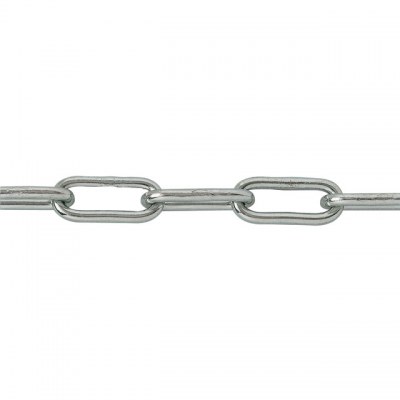 Bobine chaîne soudée droite maille longue 25 m - Ø4.5 mm