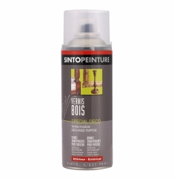 Vernis bois en aérosol - Incolore Brillant - 400 ml - SINTO