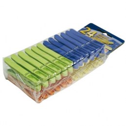 Lot de 24 pinces à linges en plastique multicolores - LAGUELLE