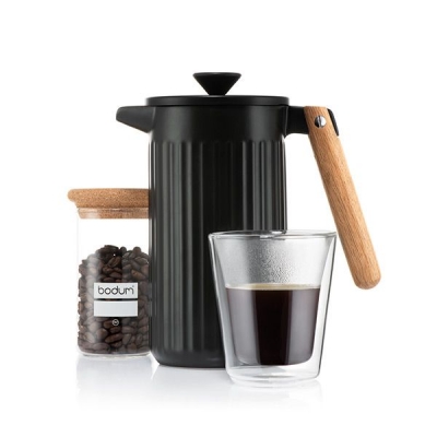 Cafetière à piston en porcelaine, 8 tasses, 1.0 L - Douro - Noir - BODUM