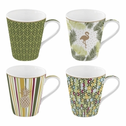 Coffret de 4 tasses à café Tropical - Coffee Mania - Porcelaine - EASY LIFE