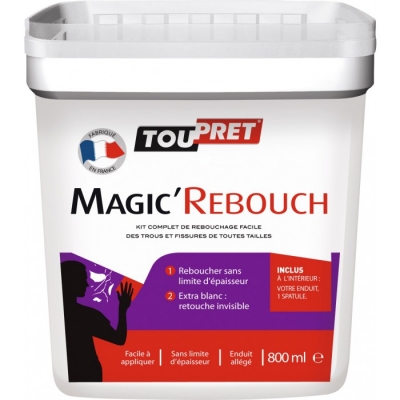 Enduit de rebouchage en pâte - Magic'Rebouch - 800 ml - TOUPRET