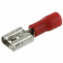 Lot de 10 clips femelles pré isolés Ø 6.35 mm - Rouge - DHOME