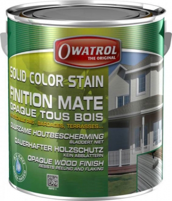 Laque de finition pour bois - Opaque Mate - Solid Color Stain - Vert olive - 2.5 L - OWATROL