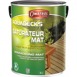 Saturateur bois en phase aqueuse - AQUADECKS - Gris vieux bois - 5 L - OWATROL