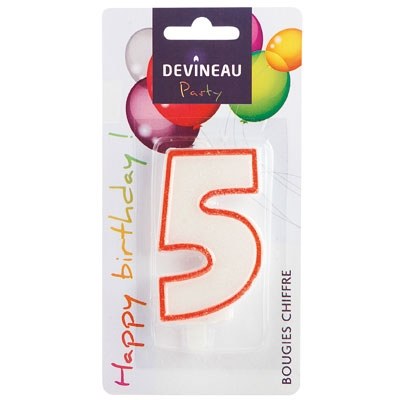 Bougie anniversaire N°5 - DEVINEAU