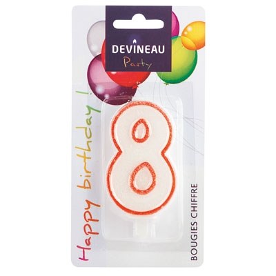 Bougie anniversaire N°8 - DEVINEAU