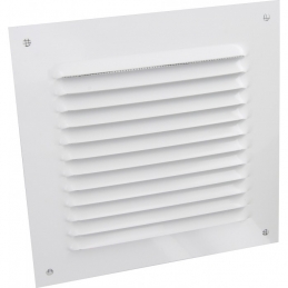 Grille de ventilation avec moustiquaire - métal - Carré - 190 mm - Blanc -DMO