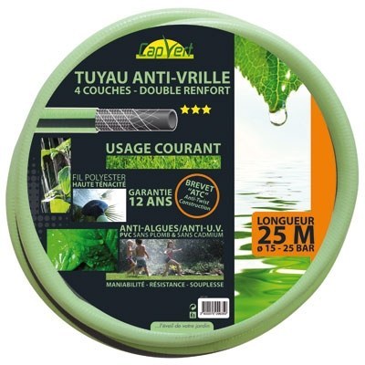 Tuyau tricoté 4 couches renforcée TC - 25 M - Ø 30 mm - CAP VERT