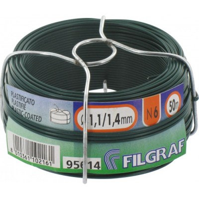 Fil d'attache grillage - Plastifié vert - 50 m - Ø 1.4 mm - FILGRAF