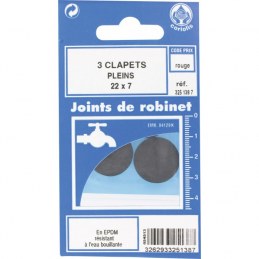 Joint Clapet plein Robinet - 22 x 7 mm - Lot de 3 - GRIPP