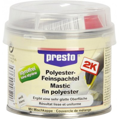 Mastic polyester fin - 1 Kg - Blanc - PRESTO