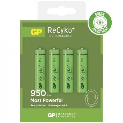 4 piles rechargeables - Recyko 100AAAHCE-2GBW4 / AAA - GP