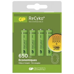 4 piles rechargeables - Recyko 65AAAHCE-2FRB4 / AAA - GP